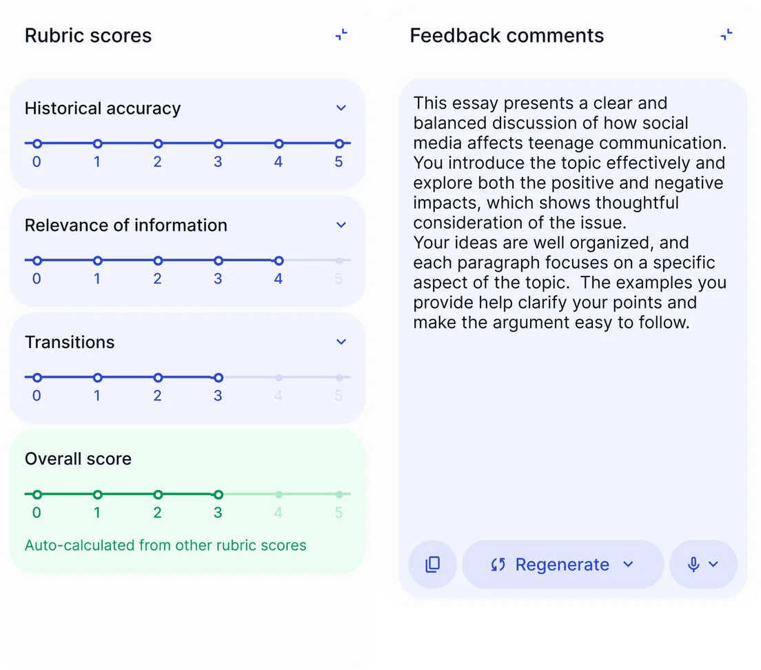 Screenshot of a digital interface showing two sections: one with data input prompts and another with a detailed explanation.